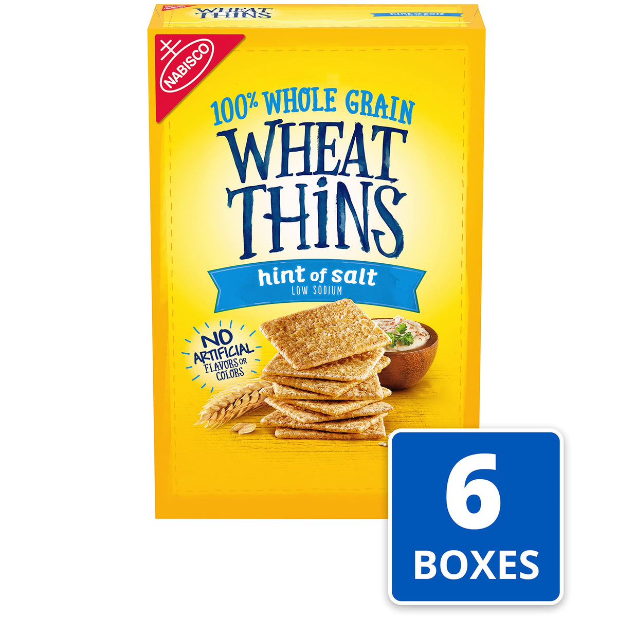 Wheat Thins Hint of Salt Low Sodium Whole Grain Crackers — 6 x 8.5 oz Bulk Box
