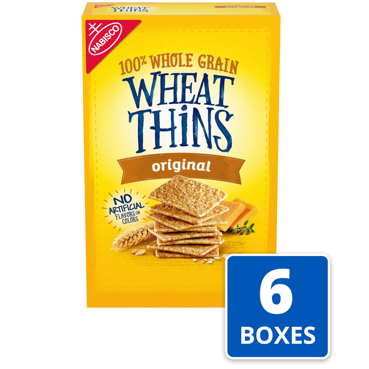 Wheat Thins Original Snacks – Whole Grain Wheat Crackers, Bulk 6 x 8.5 oz