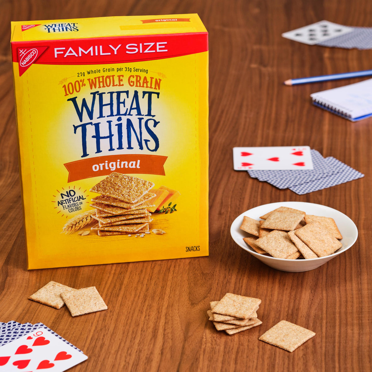 Wheat Thins Original Snacks - Whole Grain Crackers, Family Size Bulk (6x14 oz)