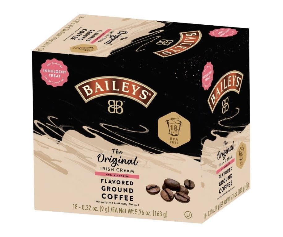 Bailey's Original Irish Cream Flavored K-Cup Coffee Cups by White Coffee – 72 Count