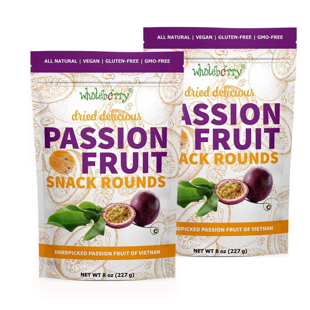 WholeBerry Dried Passion Fruit Maracuja – 8 oz, No Additives, No Preservatives, Vietnam