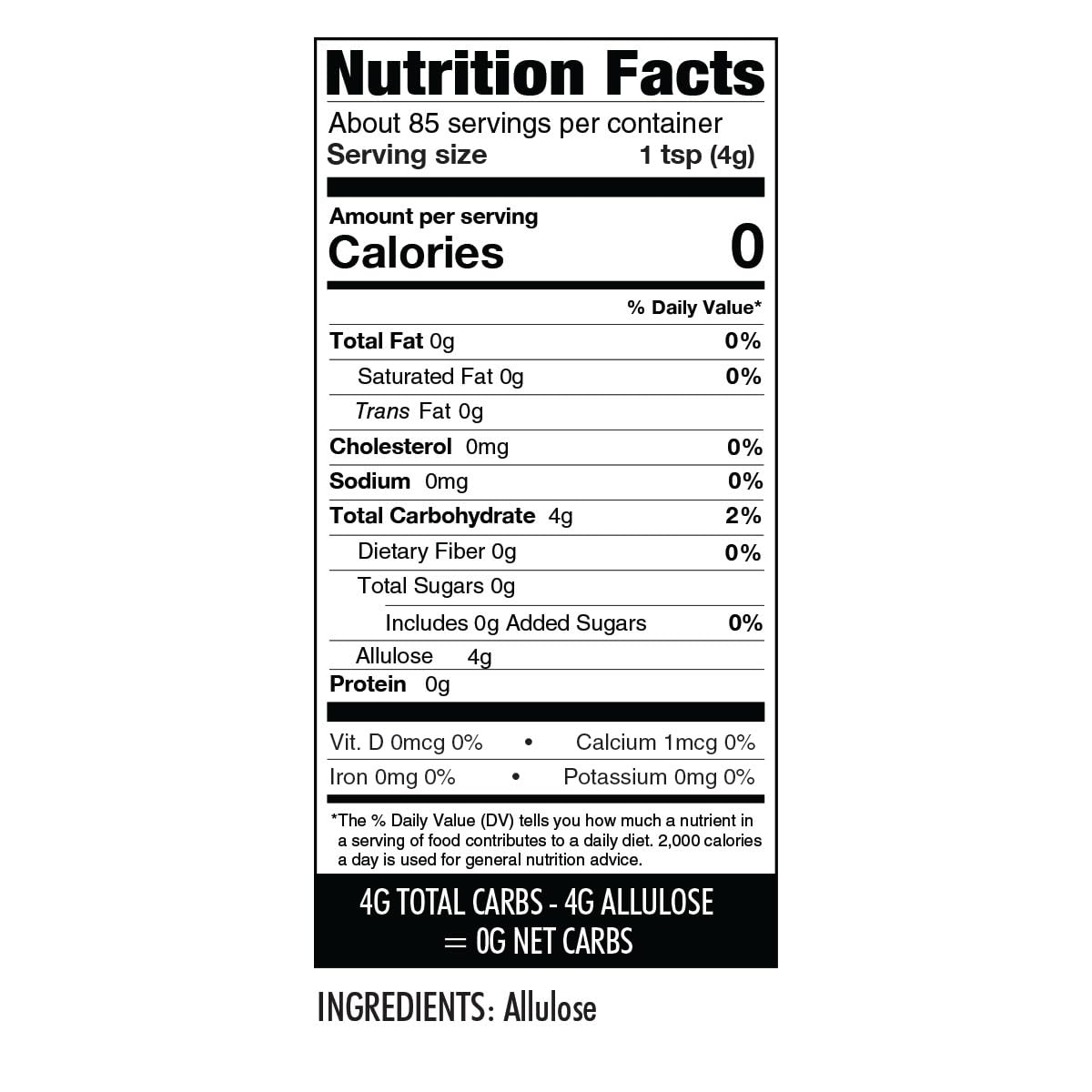 Wholesome Yum Allulose Sweetener - Zero Calorie, Zero Carb Granulated Sugar Substitute (12 oz, 2 Pack)