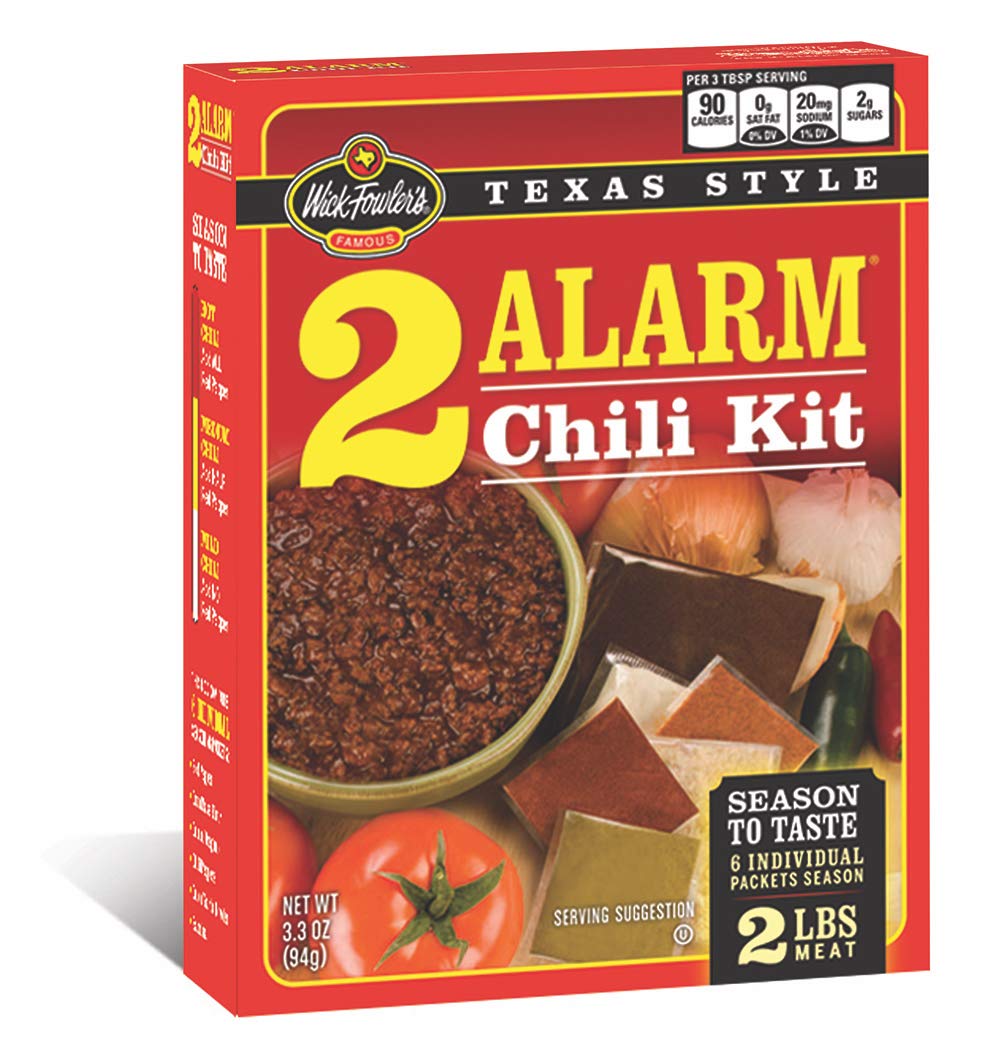 Wick Fowler's 2-Alarm Chili Kit – Authentic Texas-Style Chili Seasoning (Pack of 8)
