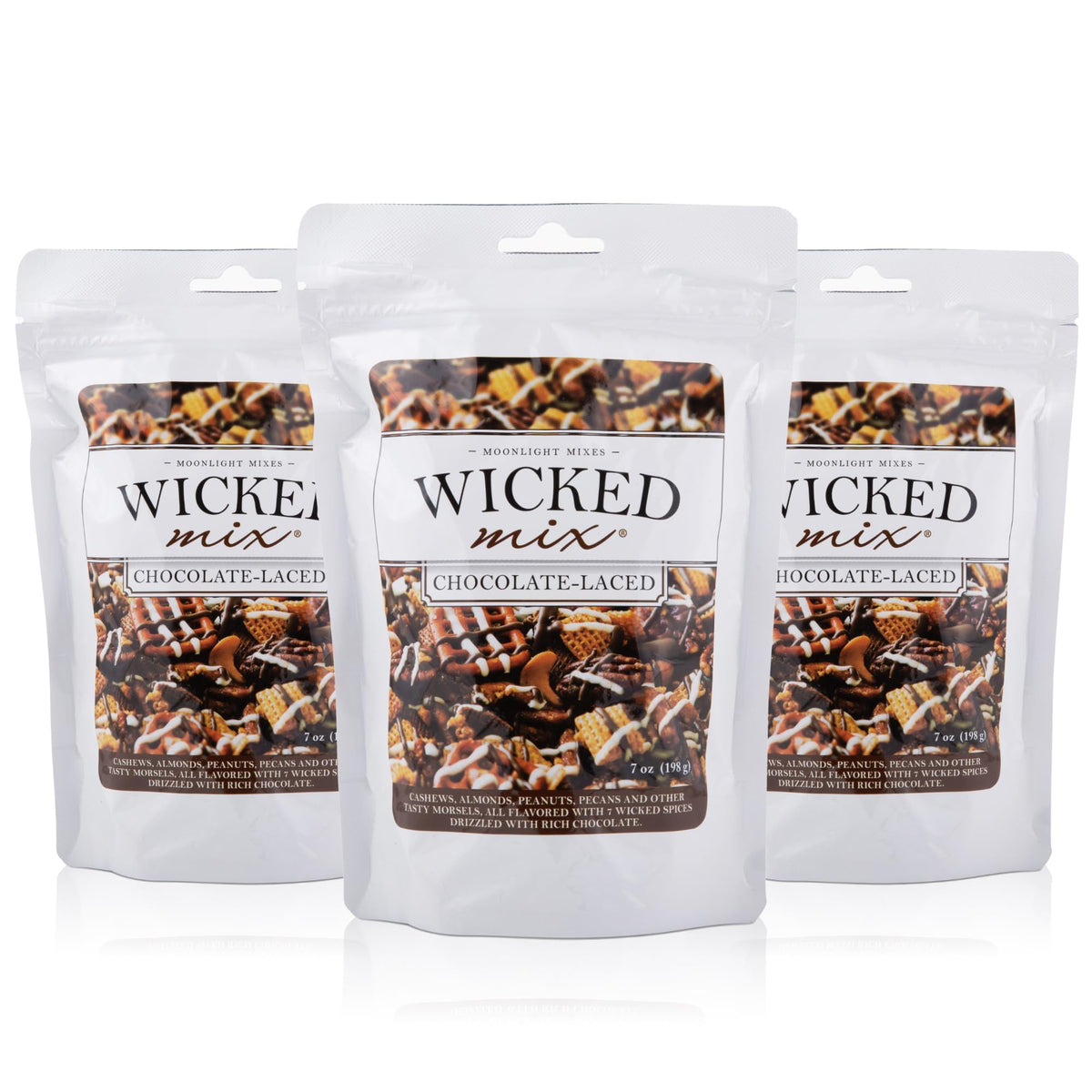 Wicked Mix Snack Mix with Mixed Nuts – 3 Pack, Zero Trans Fat, Chocolate Laced