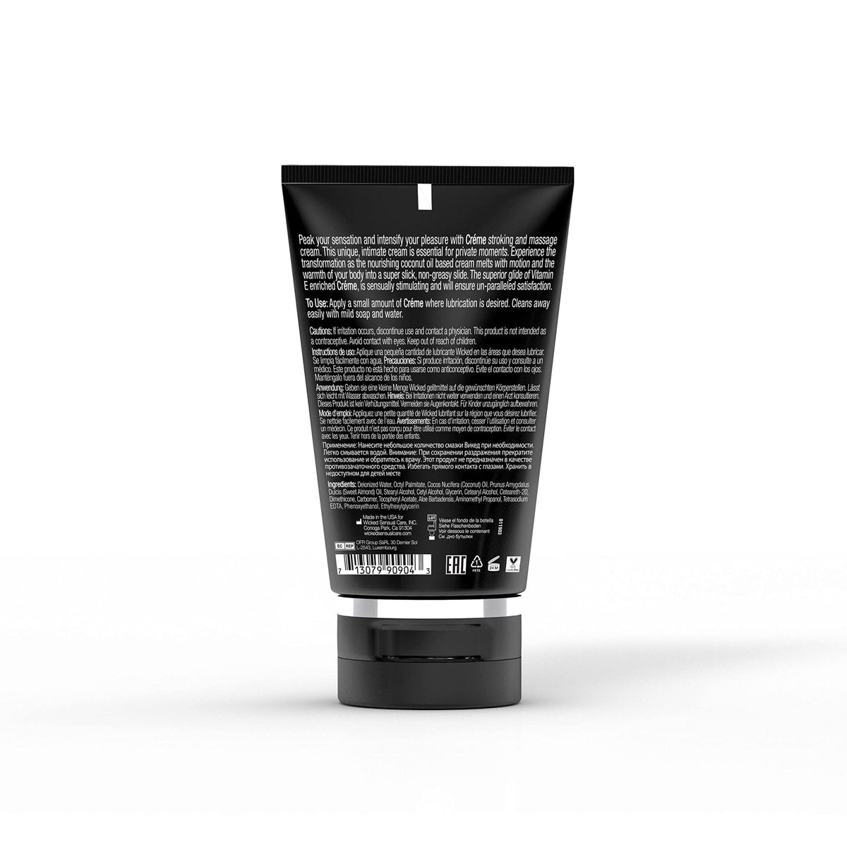 Wicked Sensual Care Wicked Crème Masturbation Cream for Men 4 Ounce, Black