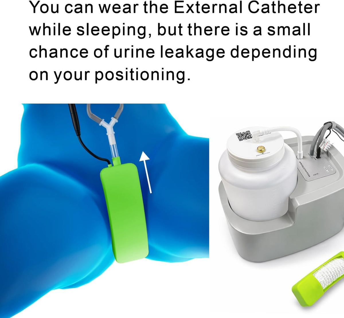 Wicks Female External Wearable Collector | All-in-One Body Liquid Collection System | Leak-Proof Overnight Liquid Drainage Bag with Comfort Fit G9