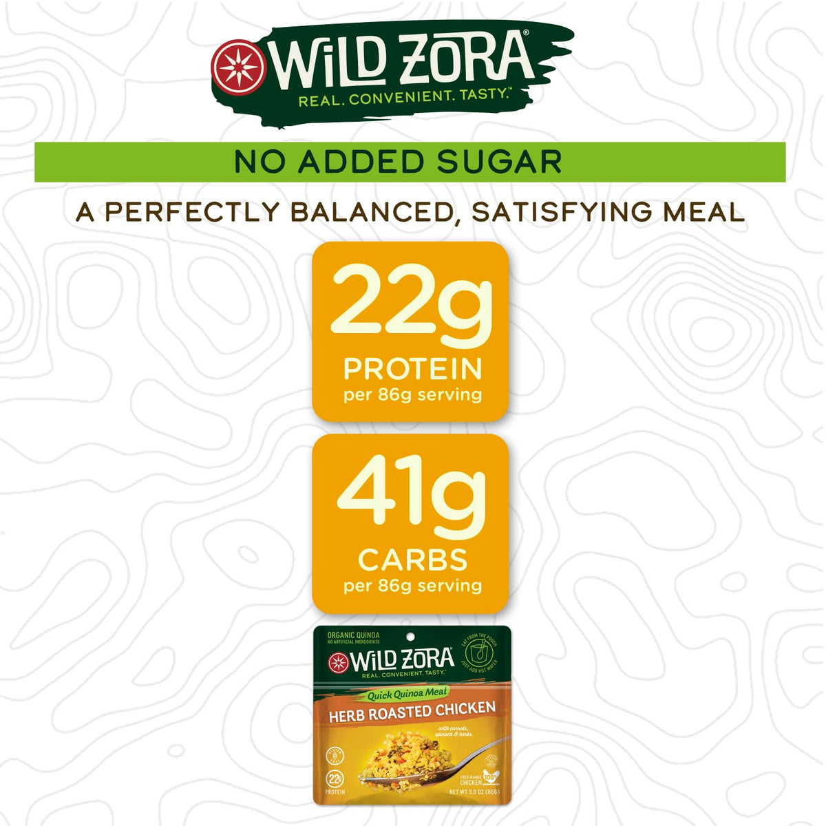 Wild Zora Instant Organic Quinoa Meals – Herb Roasted Chicken Bowl, Gluten-Free with 10g Olive Oil Packet (3-Pack)