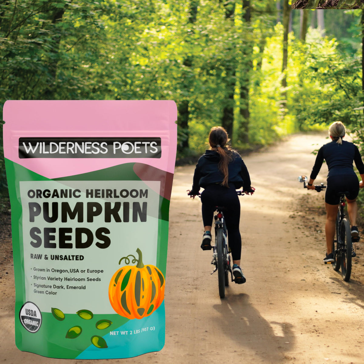 Wilderness Poets Organic Heirloom Styrian Pumpkin Seeds – Hulless, Unsalted, 2 lb Bulk