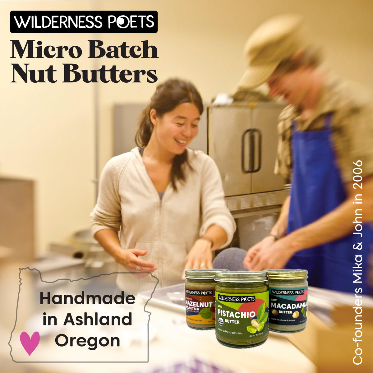 Wilderness Poets Pistachio Butter - Organic Raw 100% Pistachio, 8 oz Glass Jar