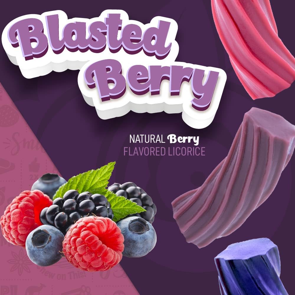 Wiley Wallaby Blasted Berry Licorice — 10 oz Soft & Chewy Australian Candy (3-Pack)