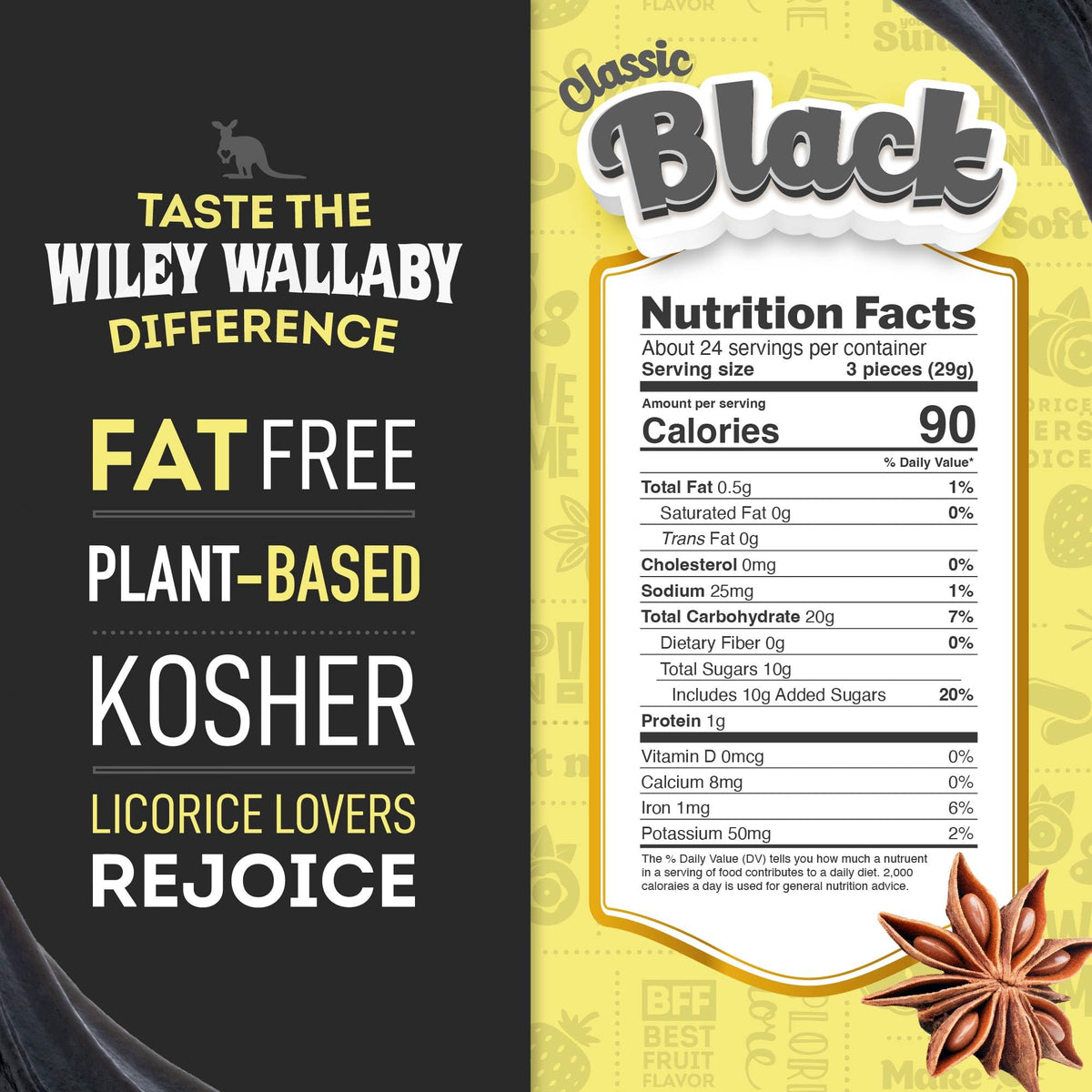 Wiley Wallaby Licorice 24oz – Classic Gourmet Soft Australian Black Licorice Twists, 2 Pack