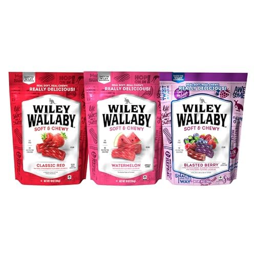 Wiley Wallaby Licorice 10oz – Classic Red, Watermelon & Blasted Berry (3 Pack)