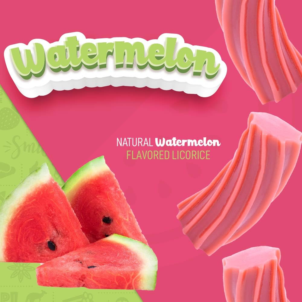Wiley Wallaby Watermelon Licorice 24oz – 2 Pack, Soft & Chewy Australian Candy
