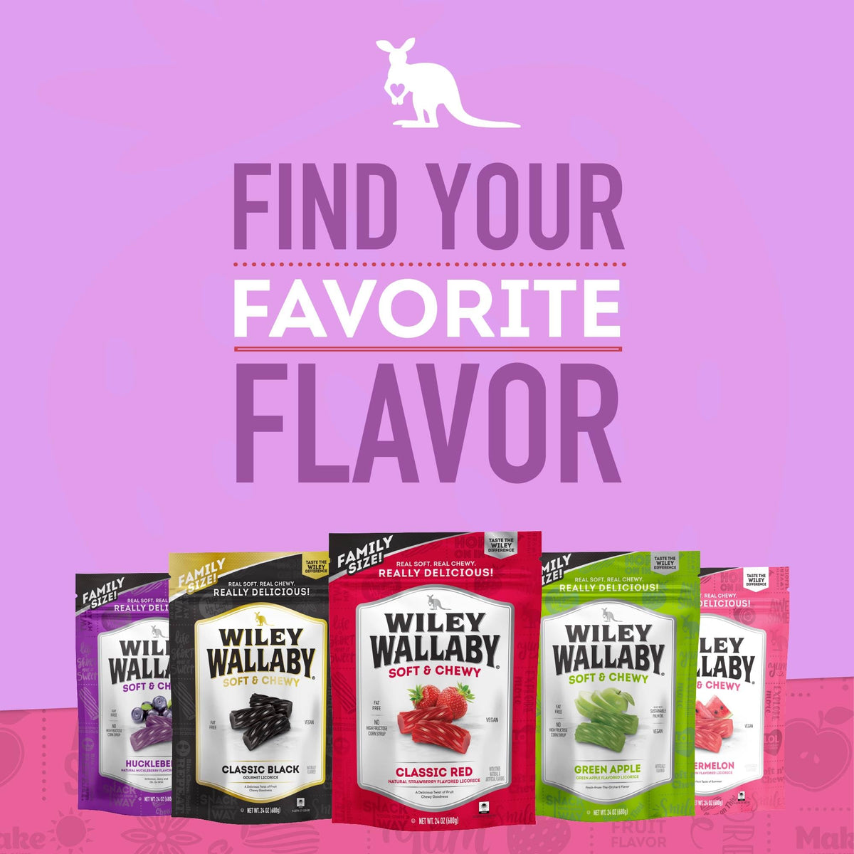 Wiley Wallaby Licorice 10oz – Classic Red, Watermelon & Blasted Berry (3 Pack)