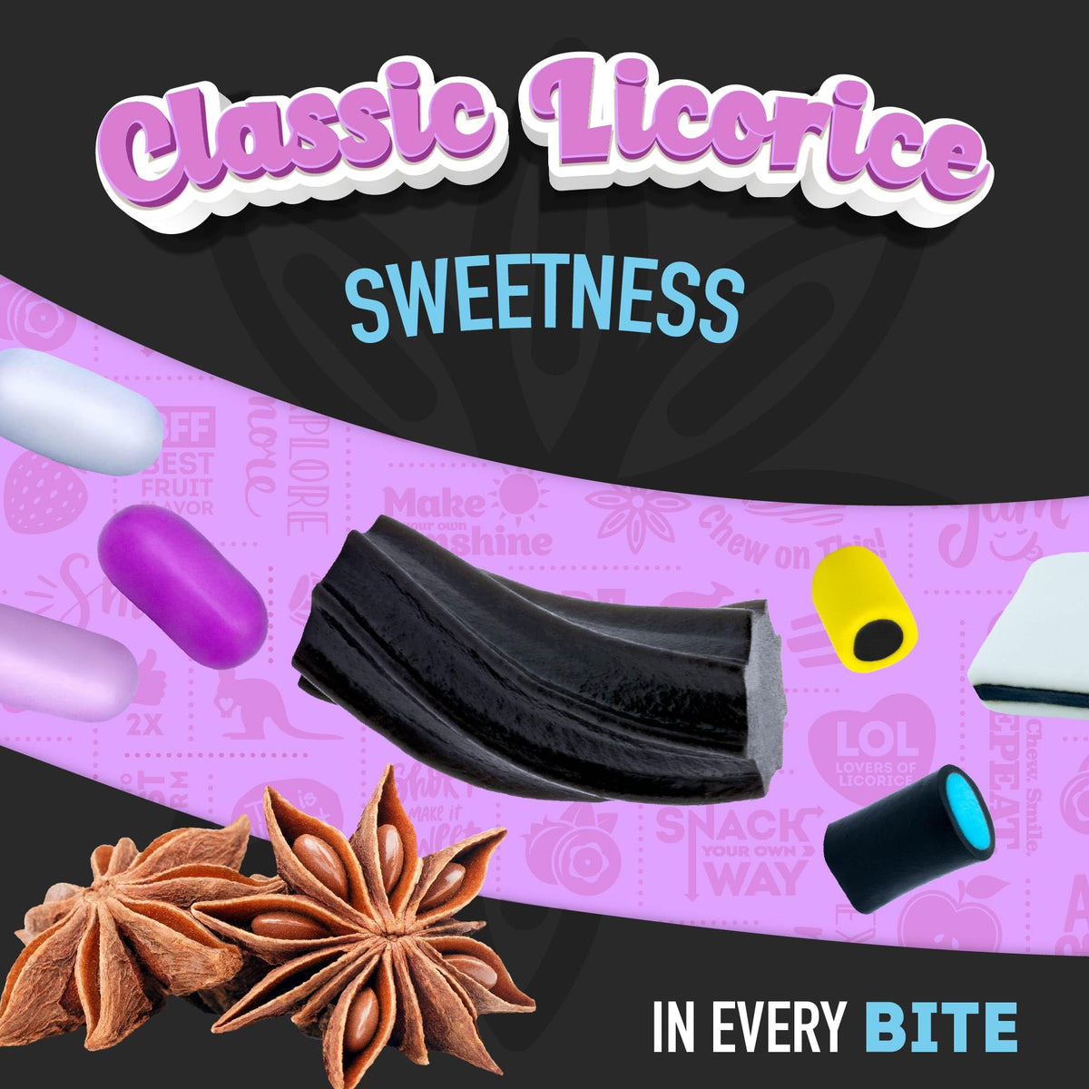 Wiley Wallaby Black Licorice Variety Pack – All Sorts, Beans & Classic Australian Licorice (3 Pack)