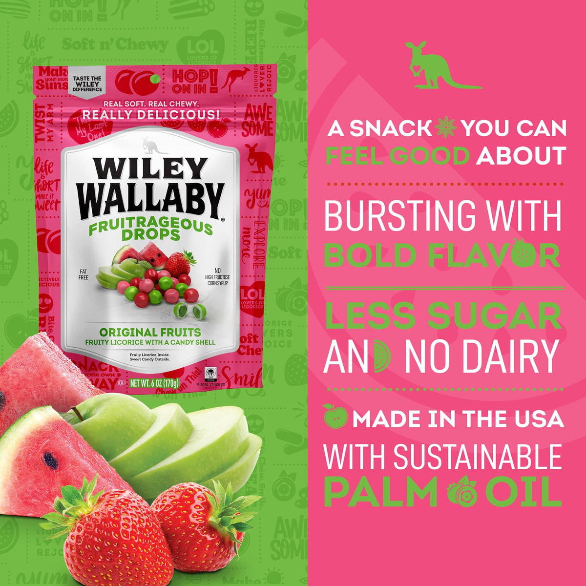 Wiley Wallaby Sourrageous & Fruitrageous Licorice Drops — 6 oz Pack x 4