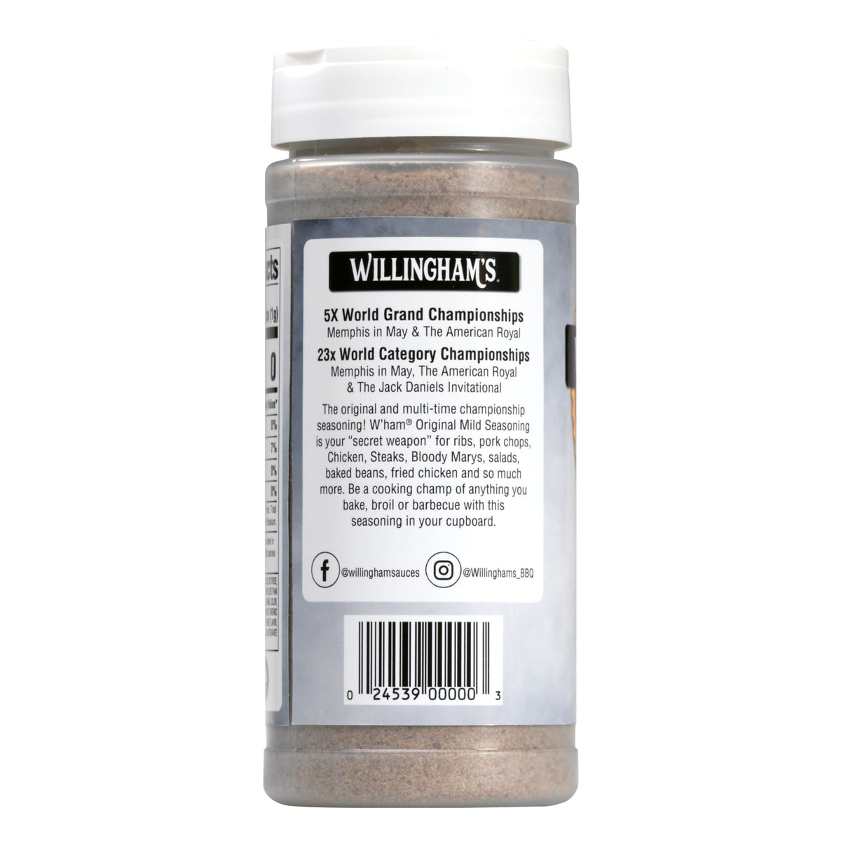 Willingham's W'ham Original Mild Seasoning - Pack of 2 | Versatile Flavor for Ribs, Pork, and More