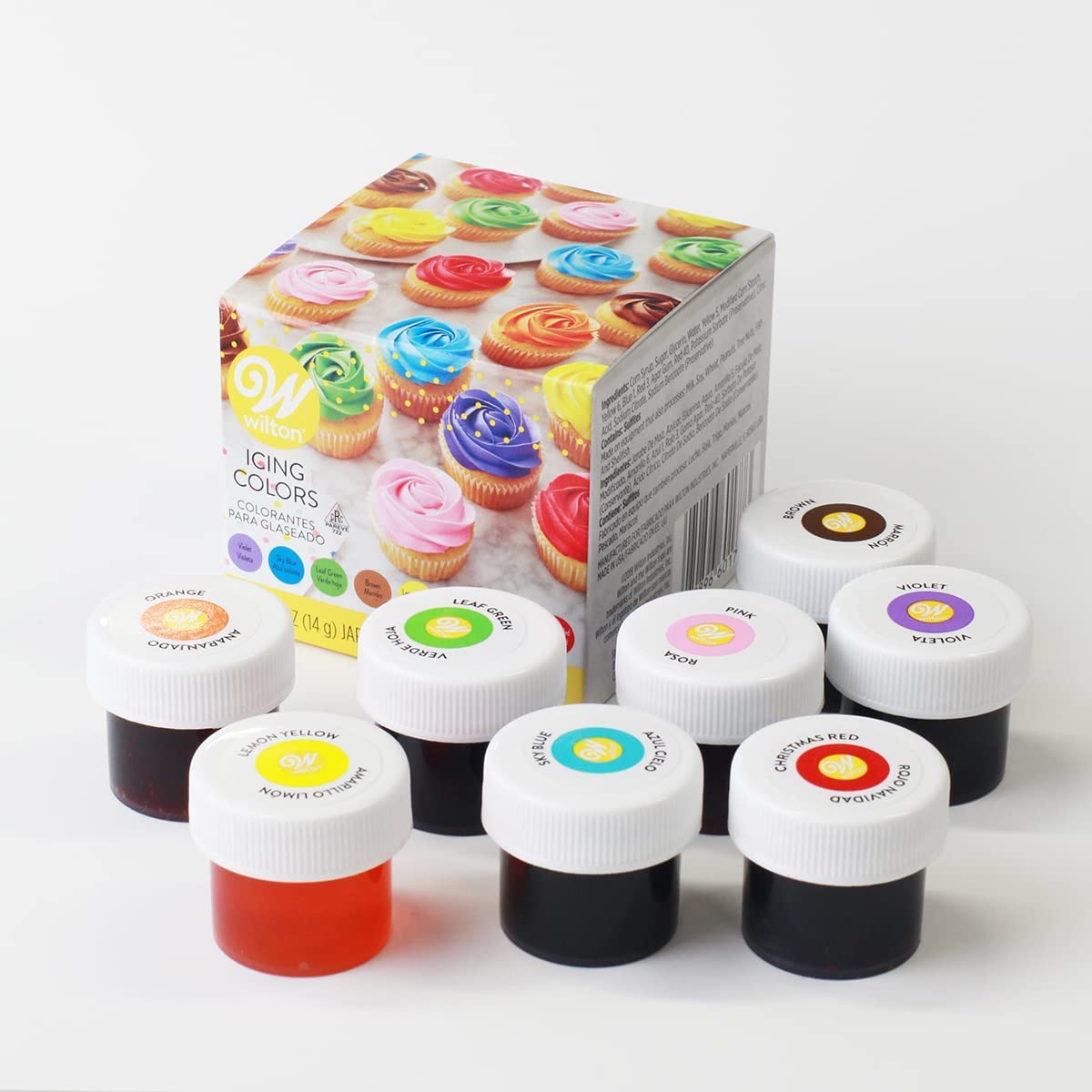 Wilton 8-Icing Colors Set – Concentrated Gel Food Colors in 1/2 oz Jars