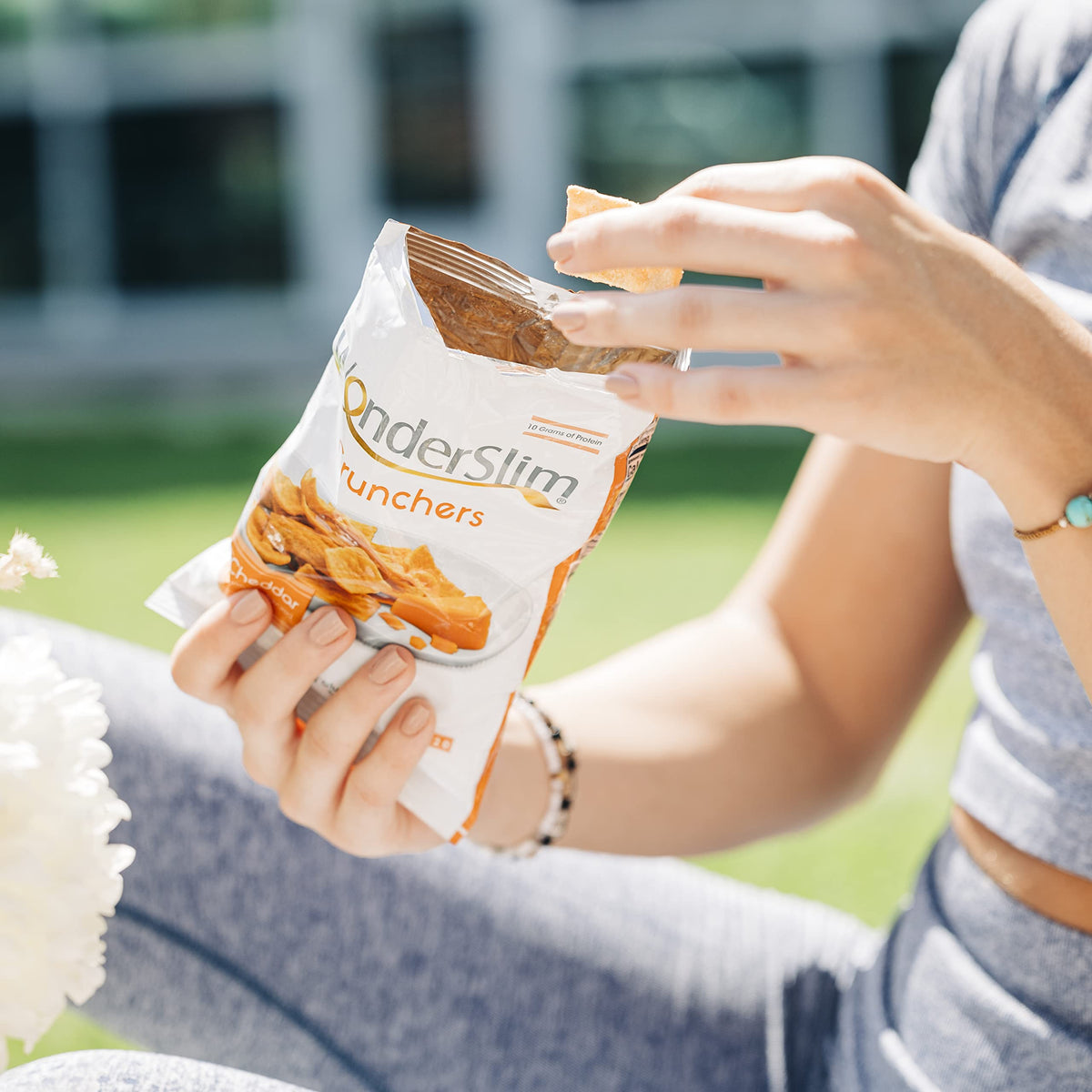 WonderSlim Protein Snack Chips Cheddar – Low Fat & Gluten Free (10-count)
