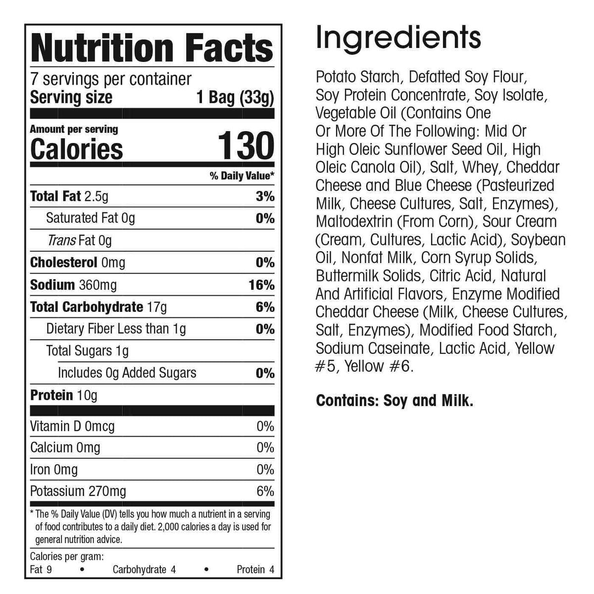WonderSlim Protein Snack Chips Cheddar – Low Fat & Gluten Free (10-count)