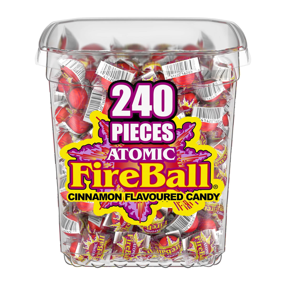 Wonka Atomic Fireball Cinnamon Candy, 64.8 oz Bulk Pack (240 ct) — Individually Wrapped
