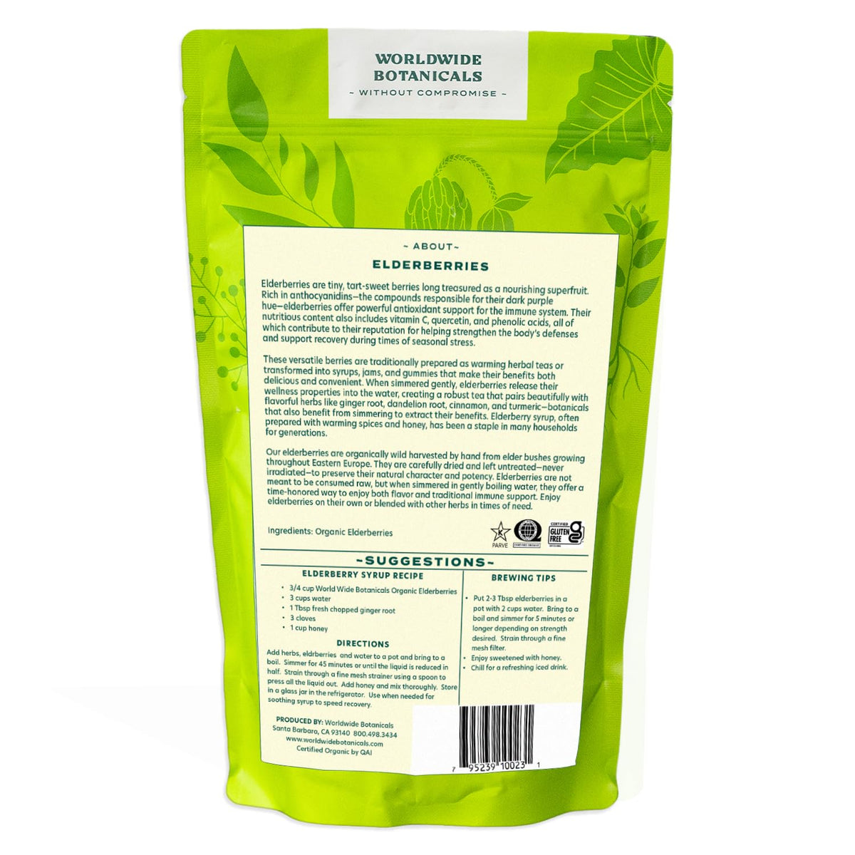 Worldwide Botanicals Organic Dried Elderberries, 1 lb – Sambucus nigra, Wild Harvested in Eastern Europe | For Syrups, Teas & Jams