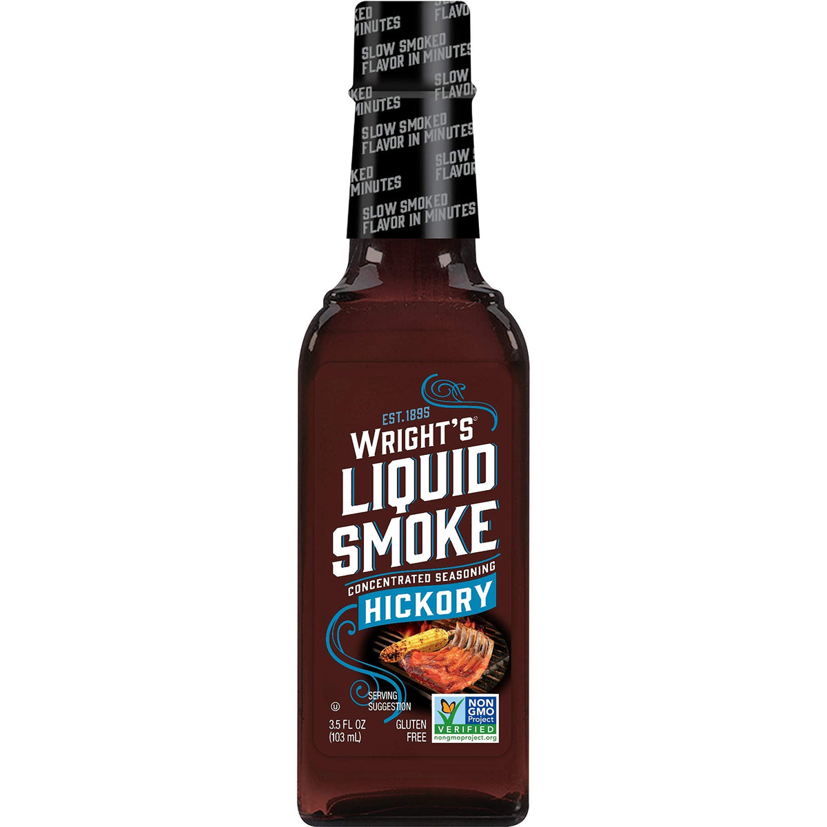 Wright's Liquid Smoke Hickory – 3.5 fl oz (Pack of 12) | Authentic Applewood Smokiness