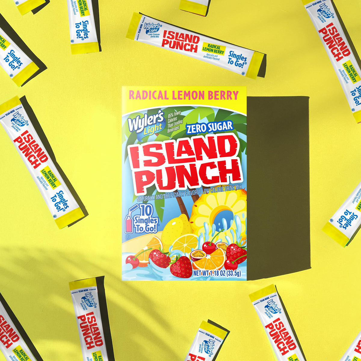 Wyler's Light Island Punch Singles To Go – Radical Lemon Berry, 10 Count