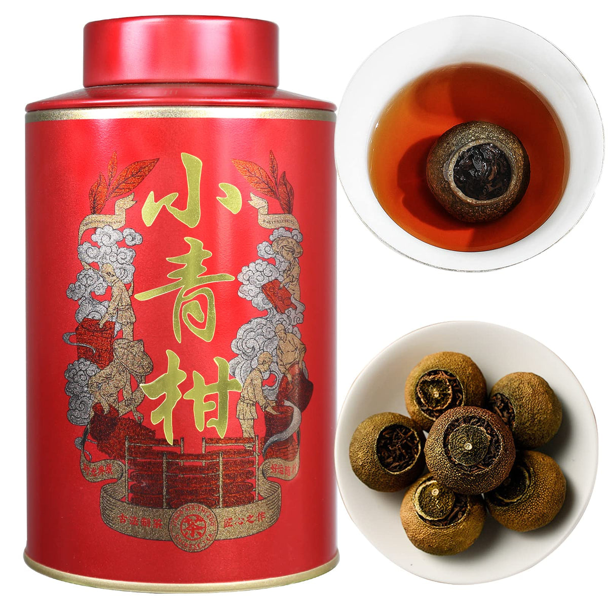 XIXICHA Puerh Tea – Premium Tangerine Peel Pu-erh, 160g (Xiao Qing Gan Xinhui ChenPi)