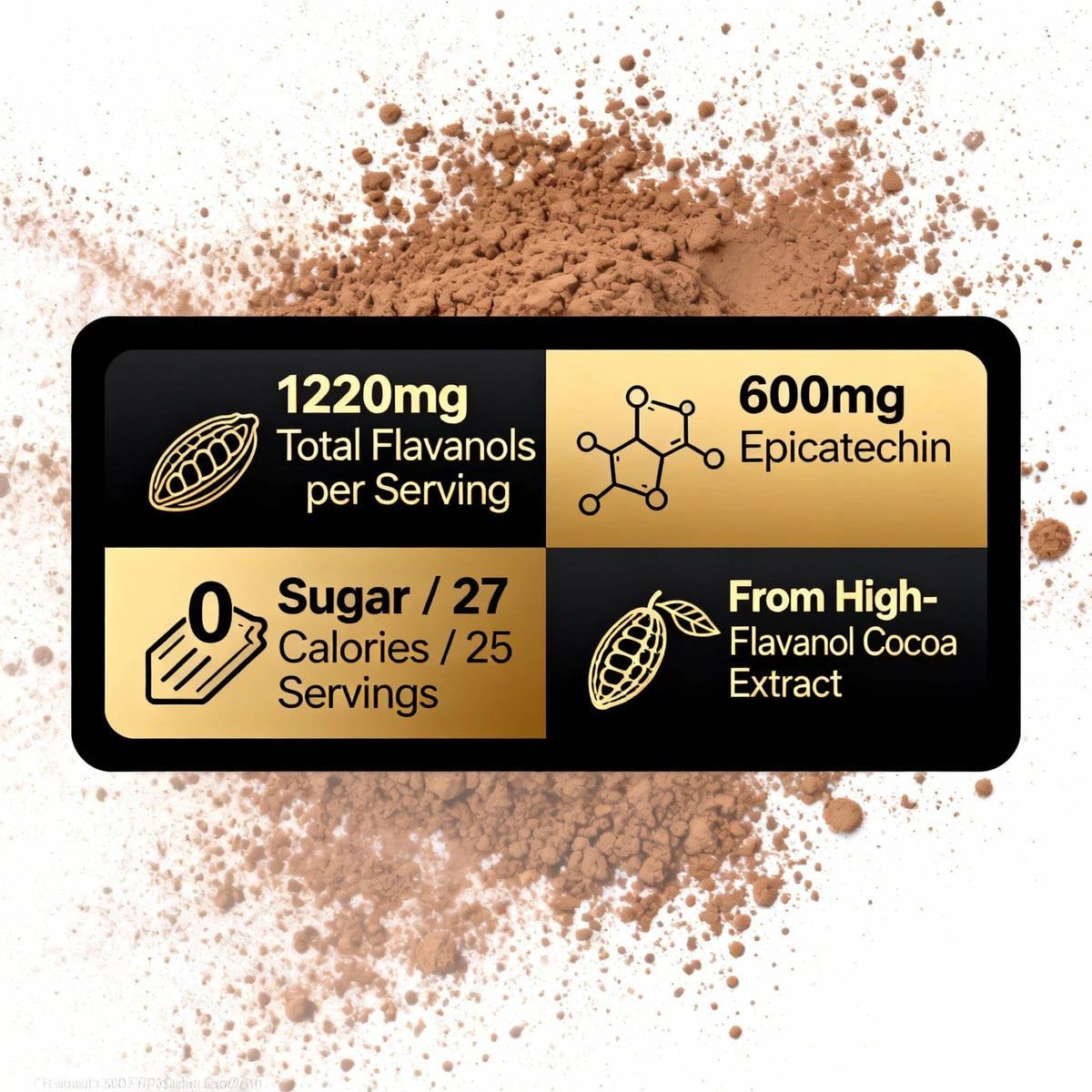 XPDGVS High Flavanol Cocoa Powder – 1200mg Flavanols & 600mg Epicatechin per Serving | 10X Concentrated Cocoa Extract