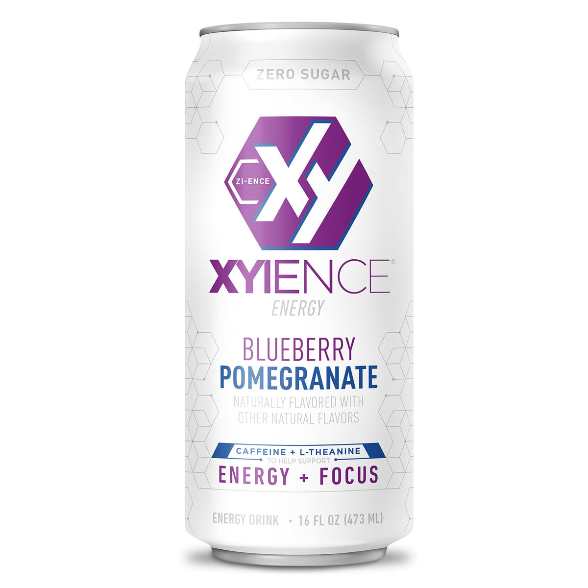 XYIENCE Blueberry Pomegranate Energy Drink – 16 oz Can (Pack of 12) | Zero Sugar, Low Calorie, Natural Flavors
