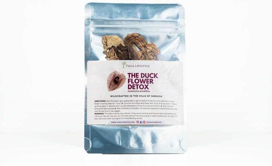 Yaga Lifestyle Duck Flower Detox Tea (2 Duck Flowers) – Aristolochia grandiflora, Wild-harvested Jamaica, All Natural Total Body Cleanse