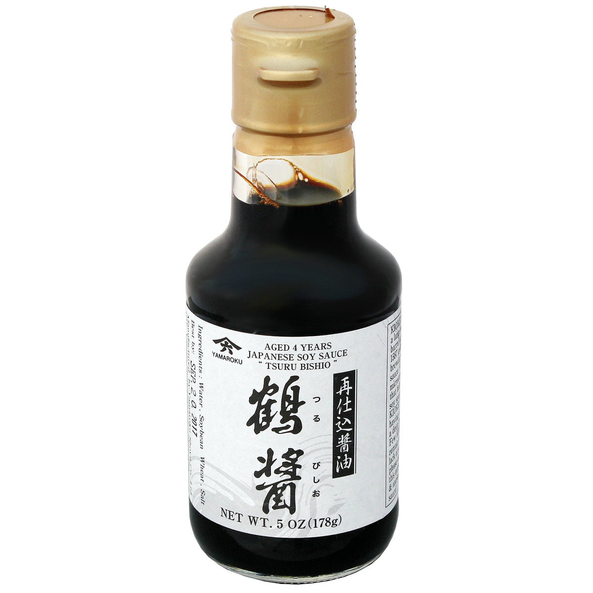 Yamaroku Tsuru Bishio 4-Year Barrel-Aged Soy Sauce | Authentic Japanese Shoyu, 5 oz Glass Bottle