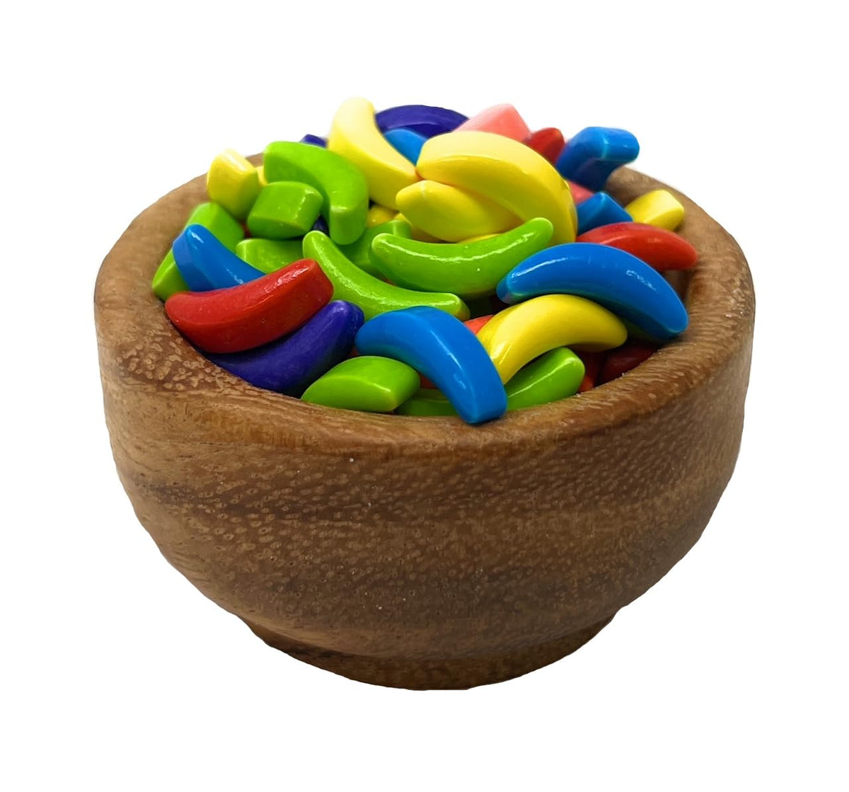 YANKEETRADERS Banana Shaped Candy – Crazy Rainbow Assortment, 3 lb Bulk