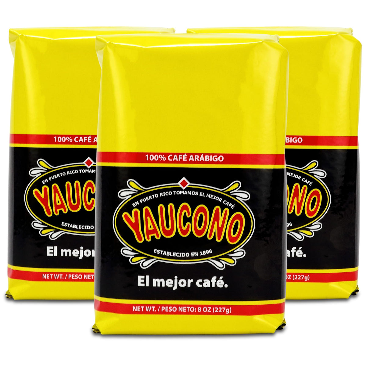 Yaucono Arabica Coffee – Medium Roast Ground (3 x 8 oz) – Puerto Rico