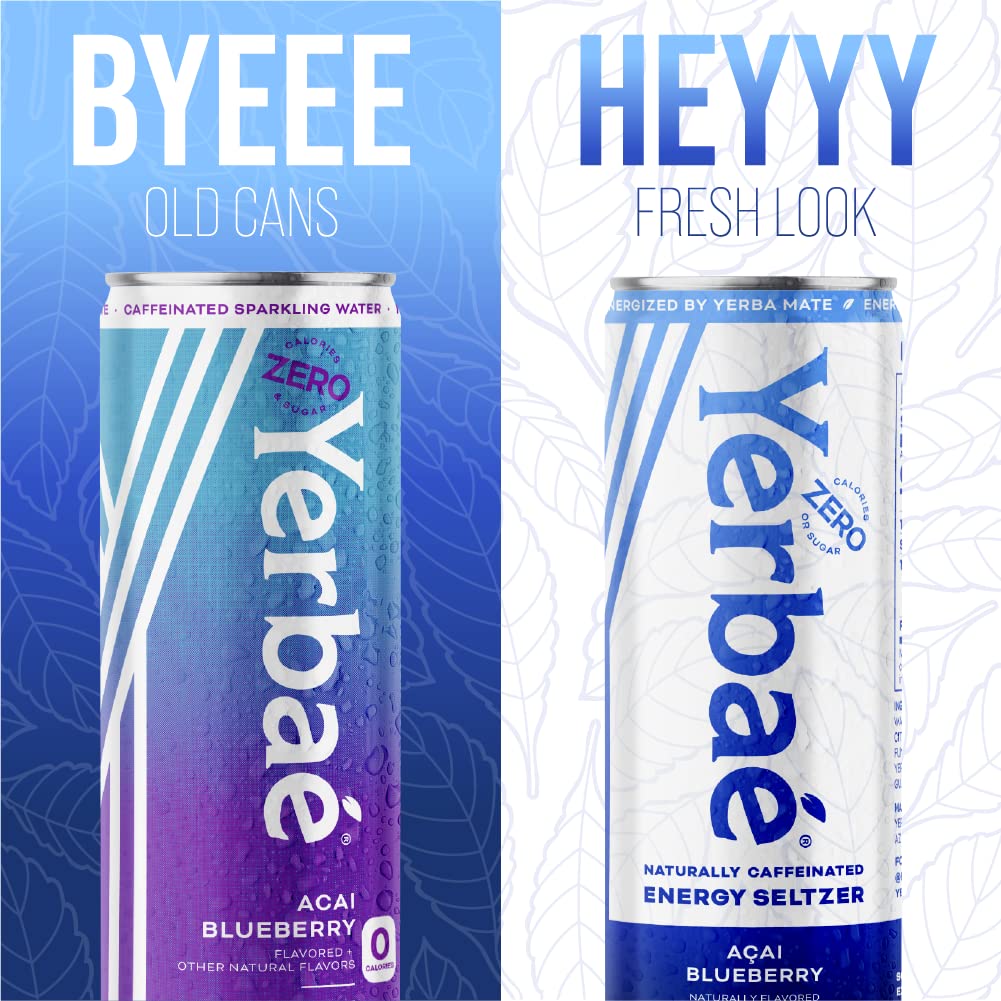 Yerbaé Energy Seltzer Tropical Pack – No Sugar, 100mg Caffeine, 12oz Cans (12-Pack)