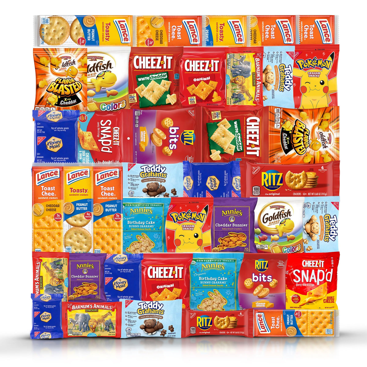 YESY Crackers Variety Pack – Individually Wrapped Snack Sampler (41 Count)