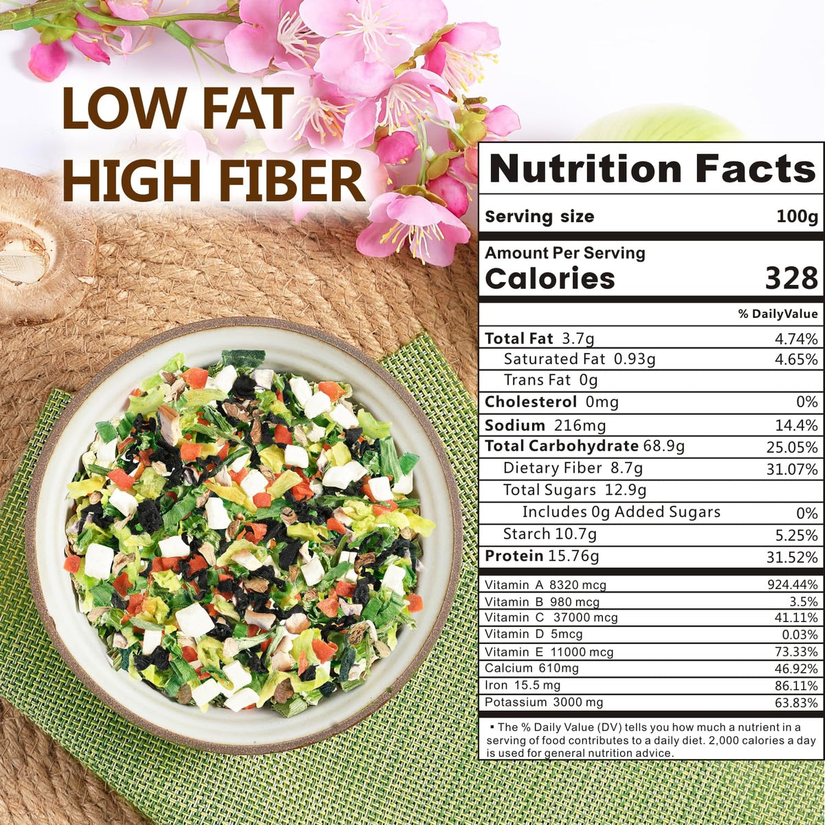 Yimi Miso Soup with Freeze-Dried Vegetables – 16 oz, Dehydrated Tofu & Wakame, Not Miso Paste