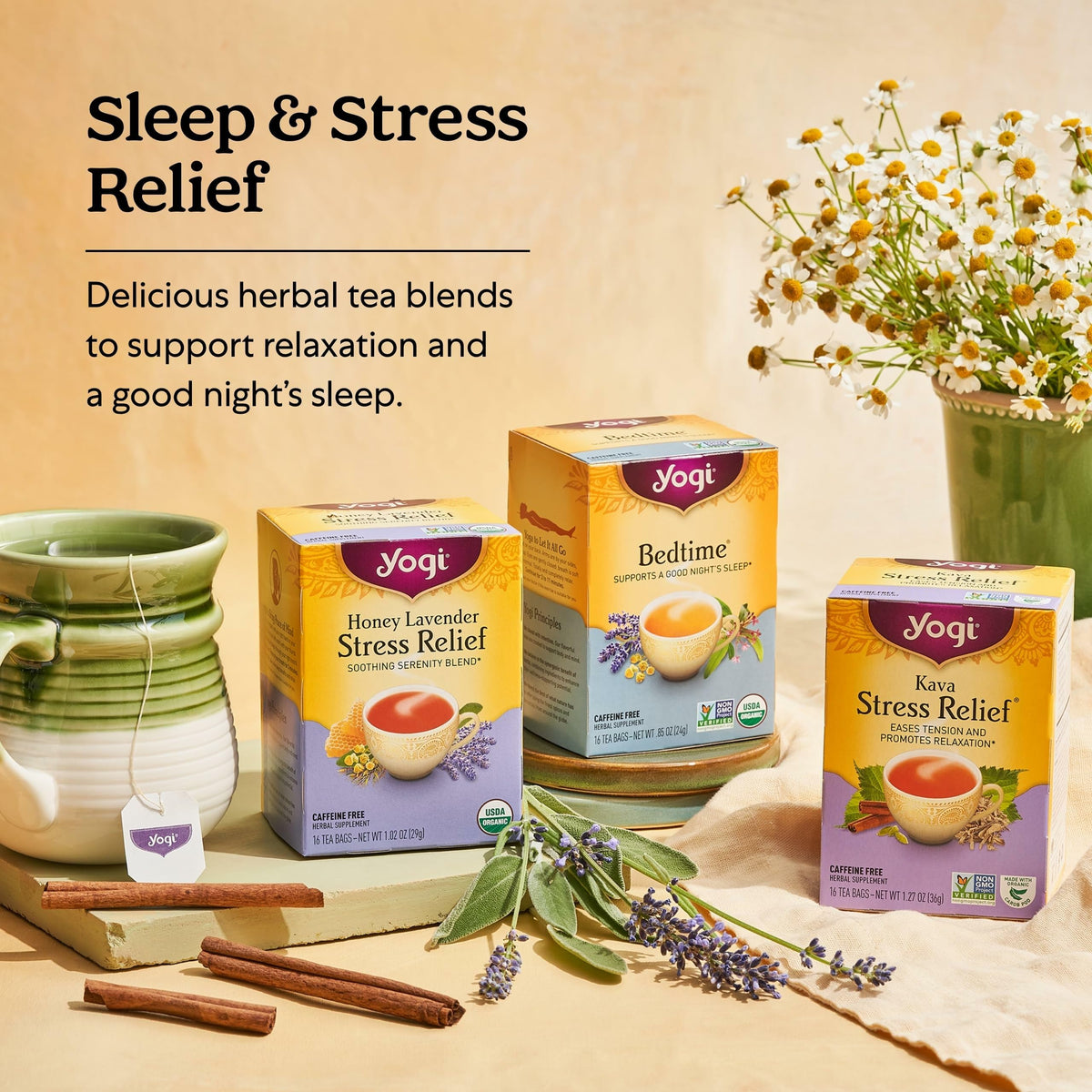 Yogi Bedtime Tea (6 Pack) – Organic Herbal Tea with Chamomile, Passionflower, Valerian, Lavender | 96 Bags