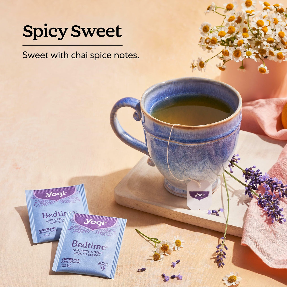 Yogi Bedtime Tea (6 Pack) – Organic Herbal Tea with Chamomile, Passionflower, Valerian, Lavender | 96 Bags
