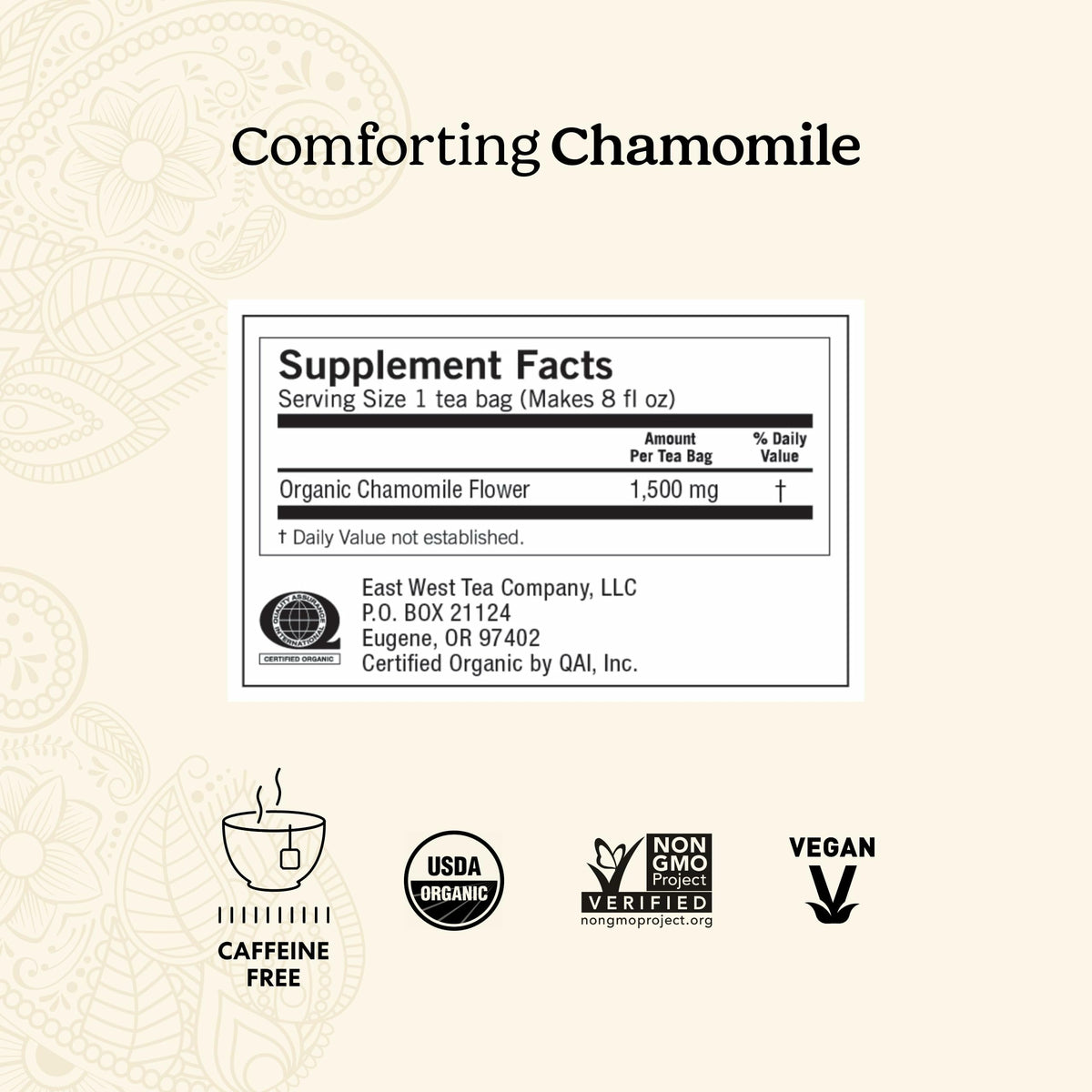 Yogi Comforting Chamomile Tea - Organic, Caffeine-Free, 96 Tea Bags (6 Packs)