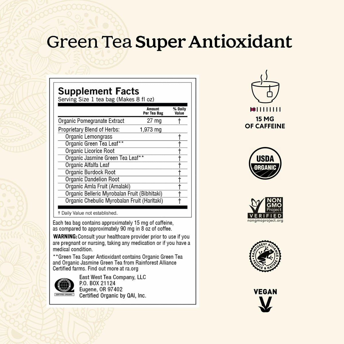 Yogi Tea: Green Tea Super Antioxidant (6 Pack) – Organic Green Tea Blend with Grapeseed & Amla | 96 Bags