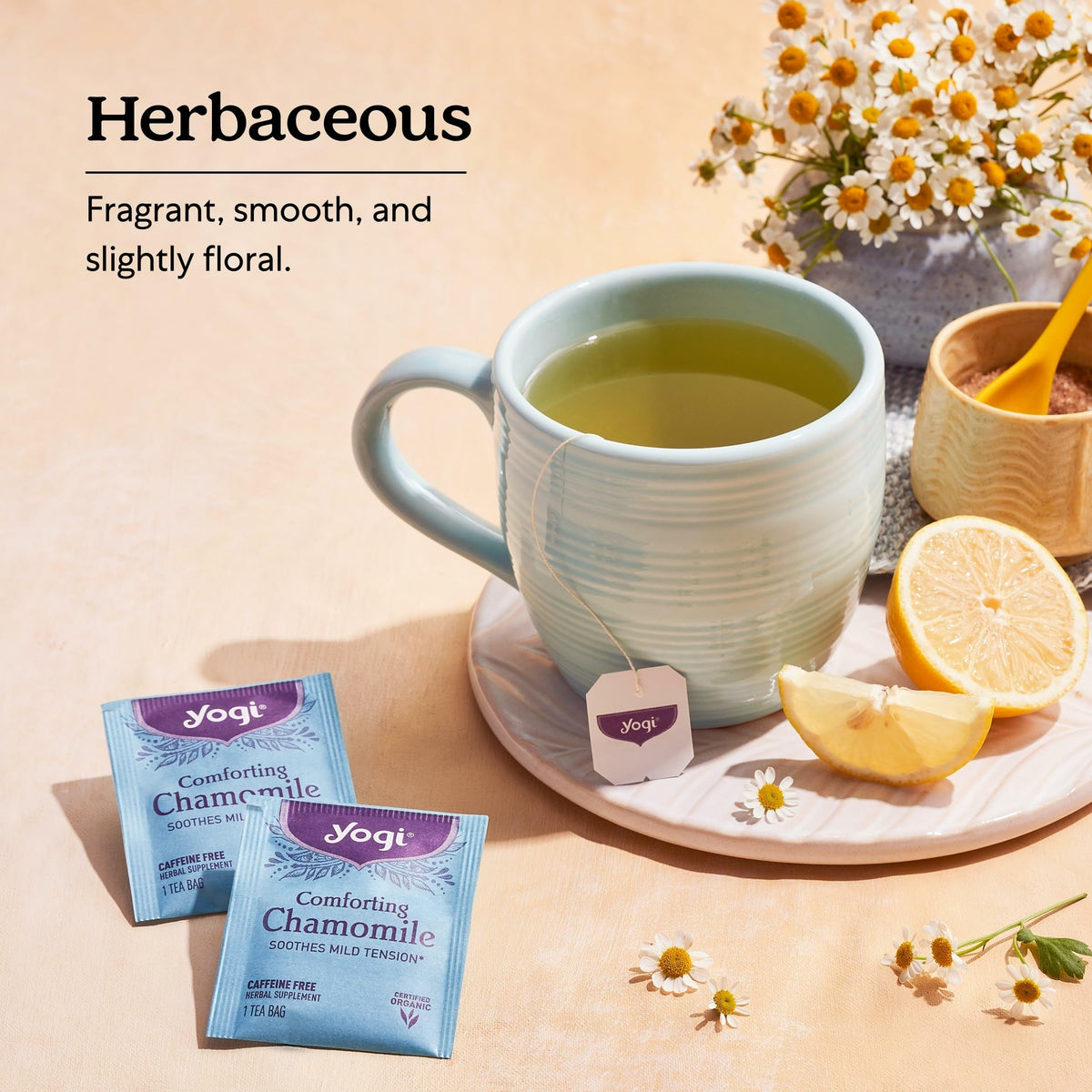 Yogi Comforting Chamomile Tea - Organic, Caffeine-Free, 96 Tea Bags (6 Packs)