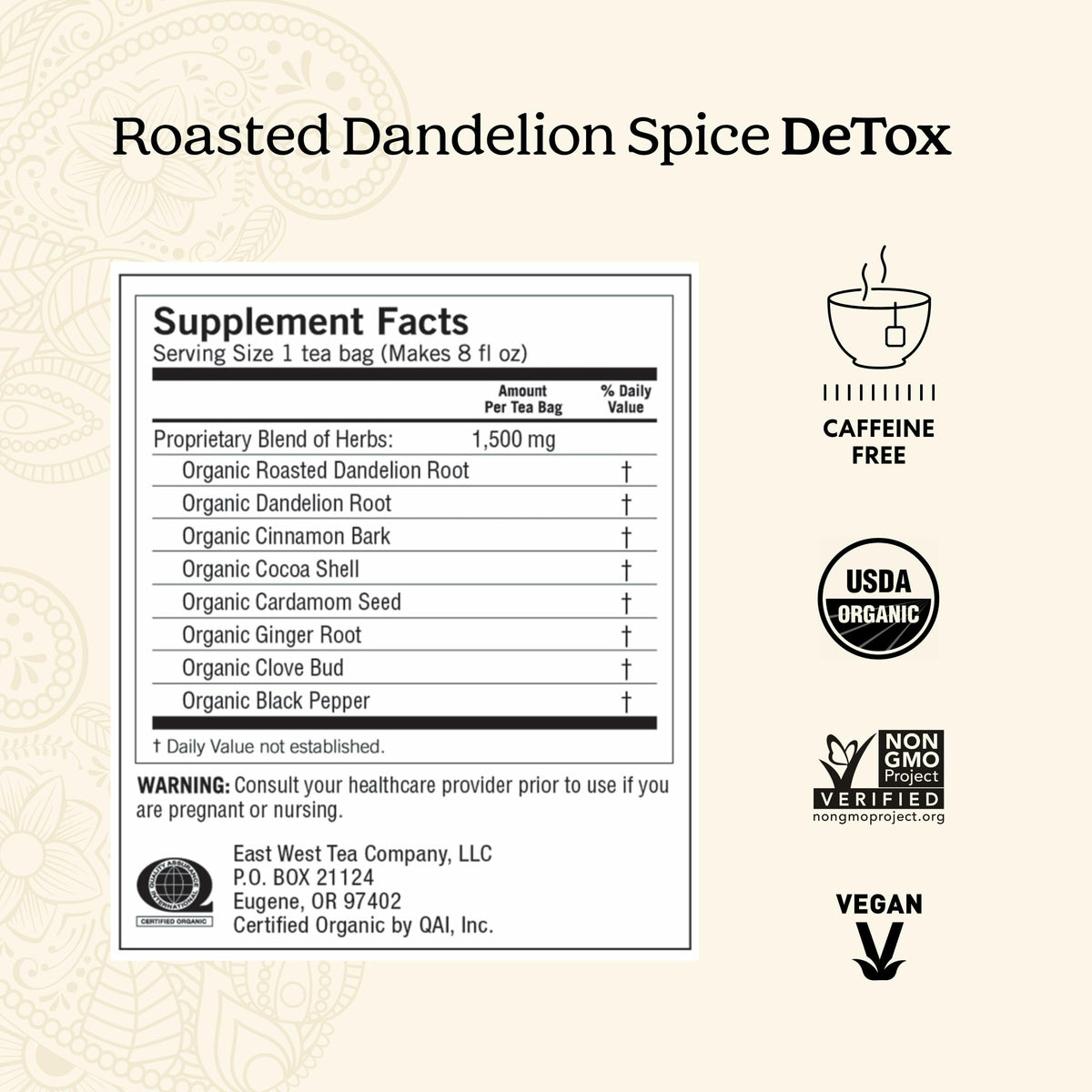 Yogi Tea Roasted Dandelion DeTox – Organic Detox Tea (6 Packs)