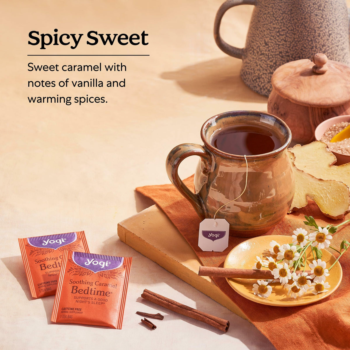 Yogi Soothing Caramel Bedtime Tea – Calming Sleep Tea (6 Packs, 16 Bags Each)
