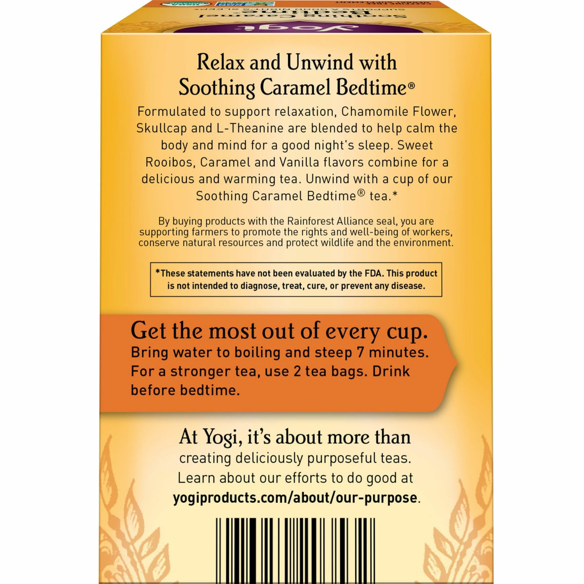 Yogi Soothing Caramel Bedtime Tea – Calming Sleep Tea (6 Packs, 16 Bags Each)