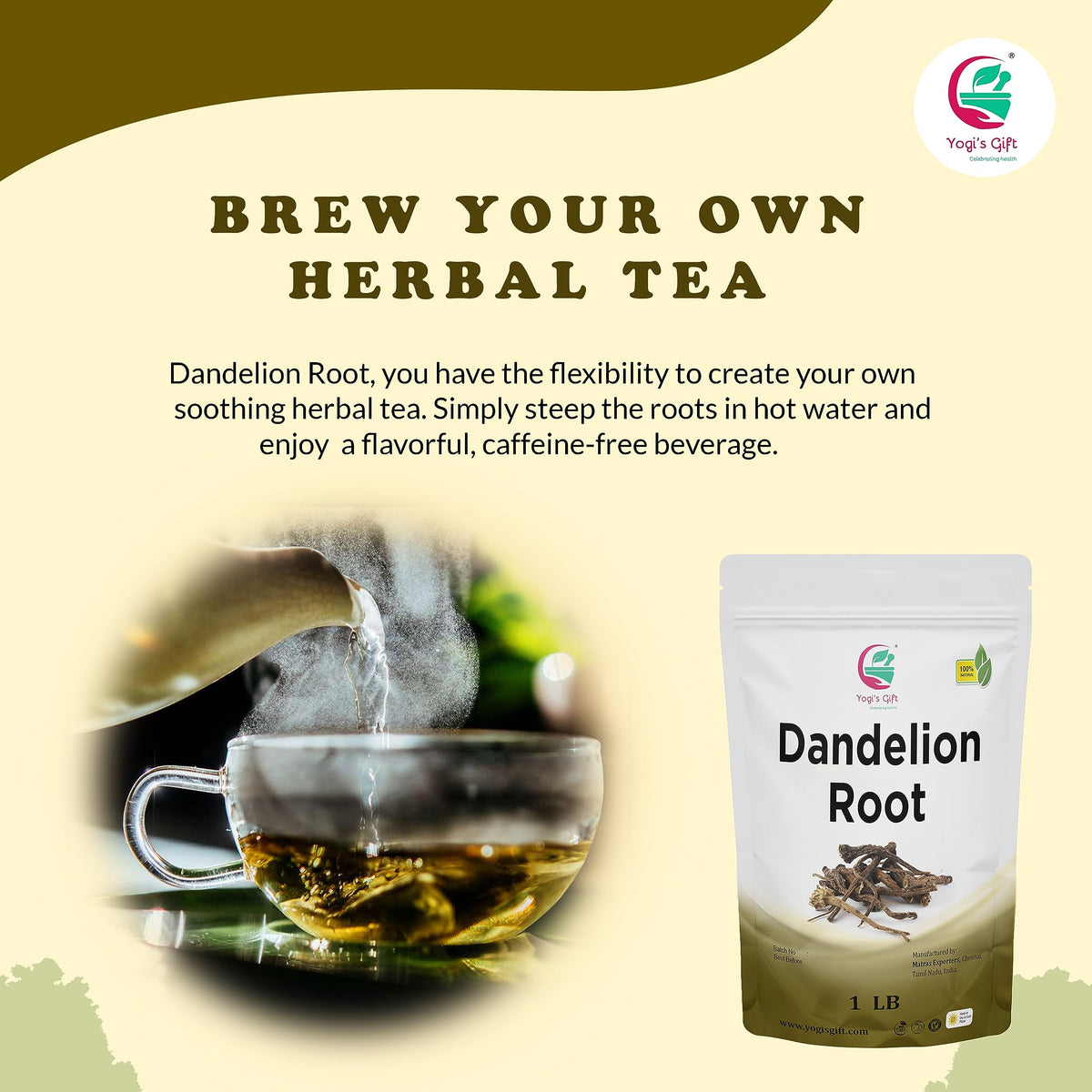 Dandelion Root 1 LB – Raw & Whole | Yogi’s Gift®