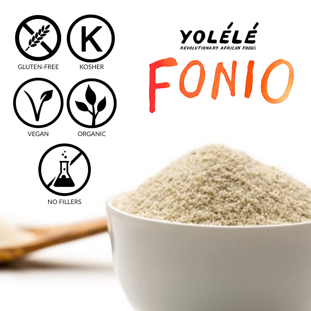 Yolélé Fonio African Supergrain – Precooked Gluten-Free 3x10oz Pack