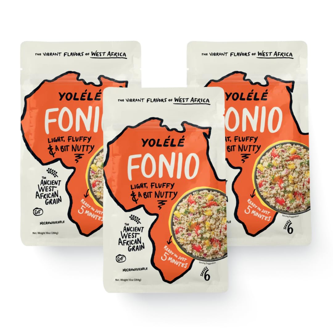 Yolélé Fonio African Supergrain – Precooked Gluten-Free 3x10oz Pack