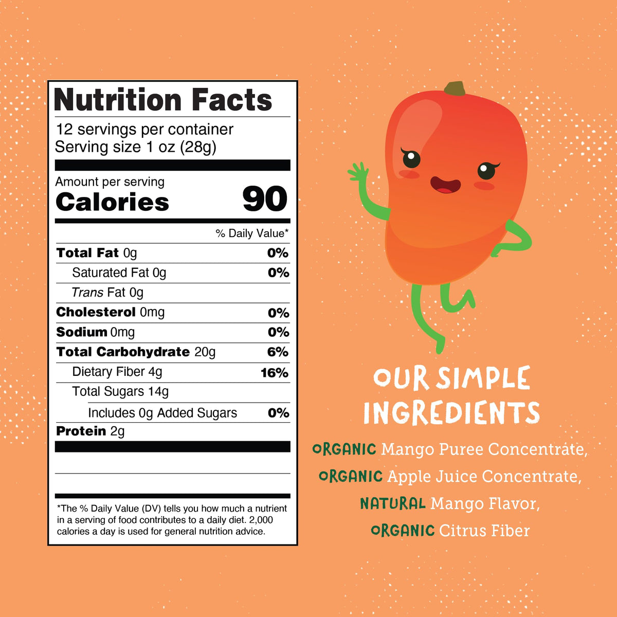 YOU LOVE FRUIT Mango All-Natural Fruit Snacks – 12-Pack